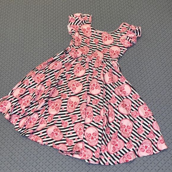 Dot Dot Smile Pink Skull Dress 💀 - Picture 1 of 7